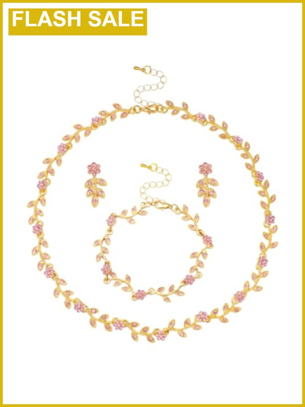 Austrian Crystal Rhinestone 3-Piece Jewelry Set Necklace Earrings Bracelet